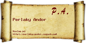Perlaky Andor névjegykártya
